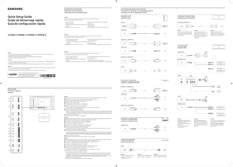 Page 1 of the manual User Manual Samsung VM55B