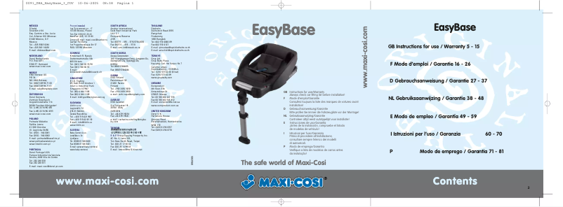 First page image of the manual for Easy Base