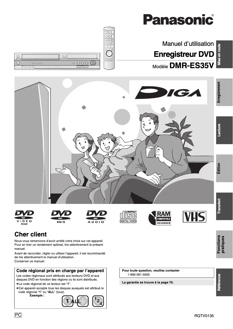 Image de la première page du manuel de l'appareil DMR-ES35