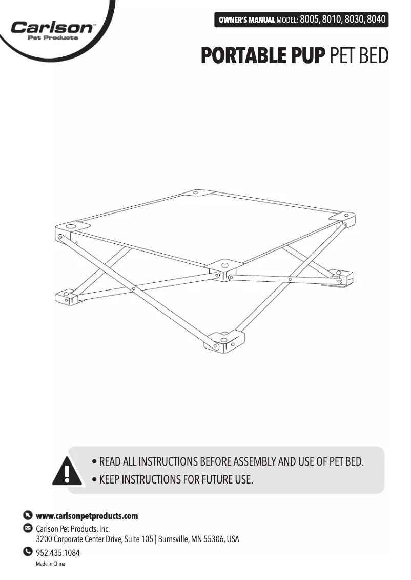 Page 1 of the manual User Manual Carlson Portable Pup 8030