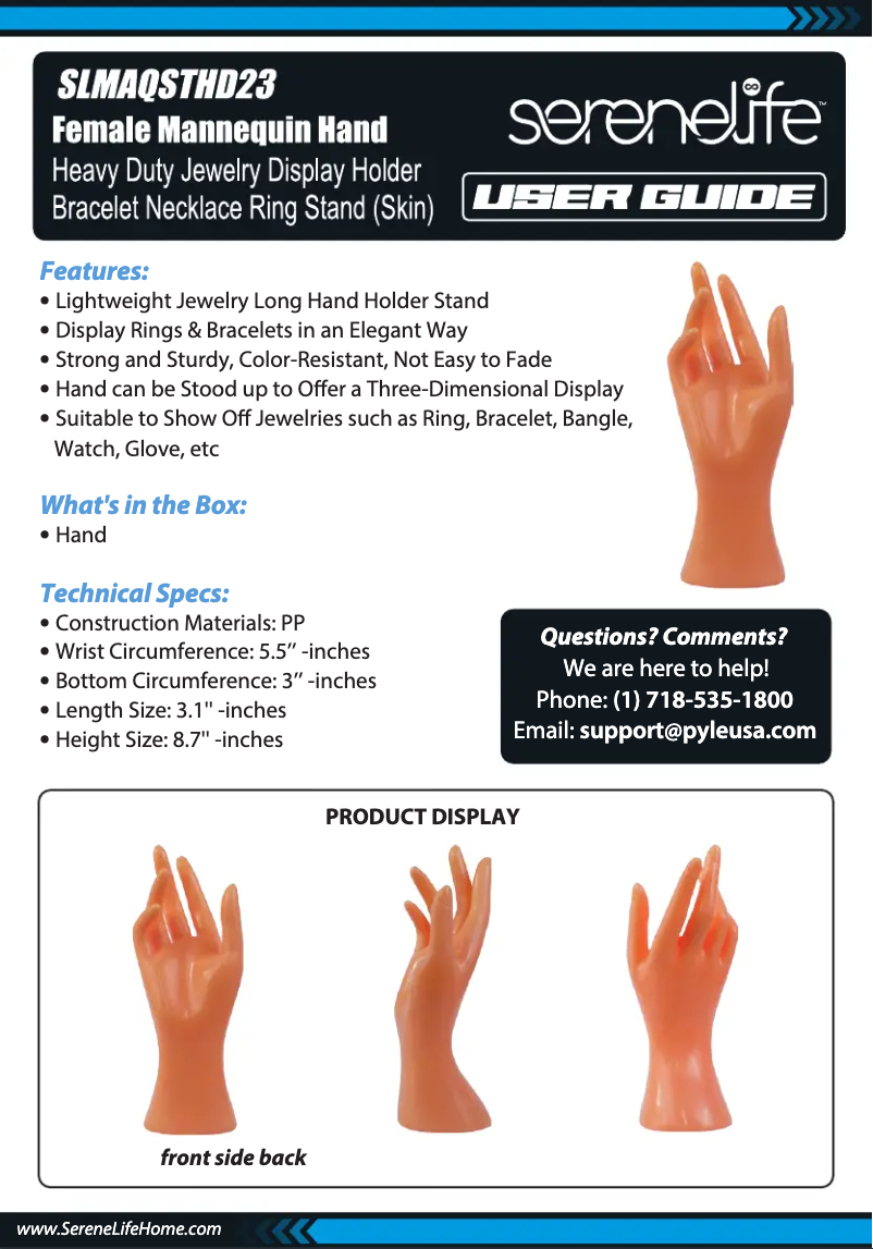 Page 1 of the manual User Manual SereneLife SLMAQSTHD23