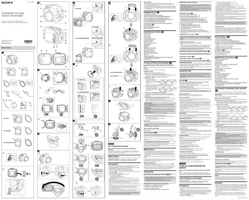 Page 1 of the manual User Manual Sony MPK-URX100A