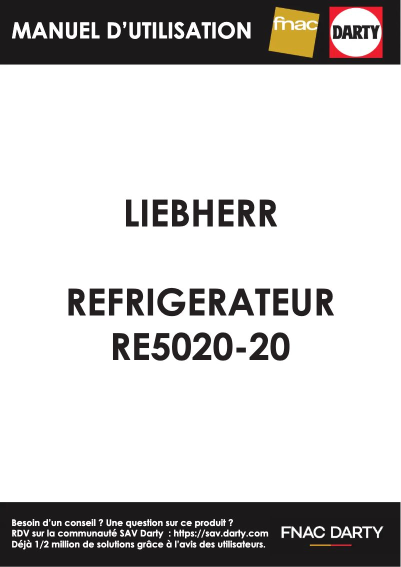 Page 1 of the manual User Manual Liebherr Re 5020