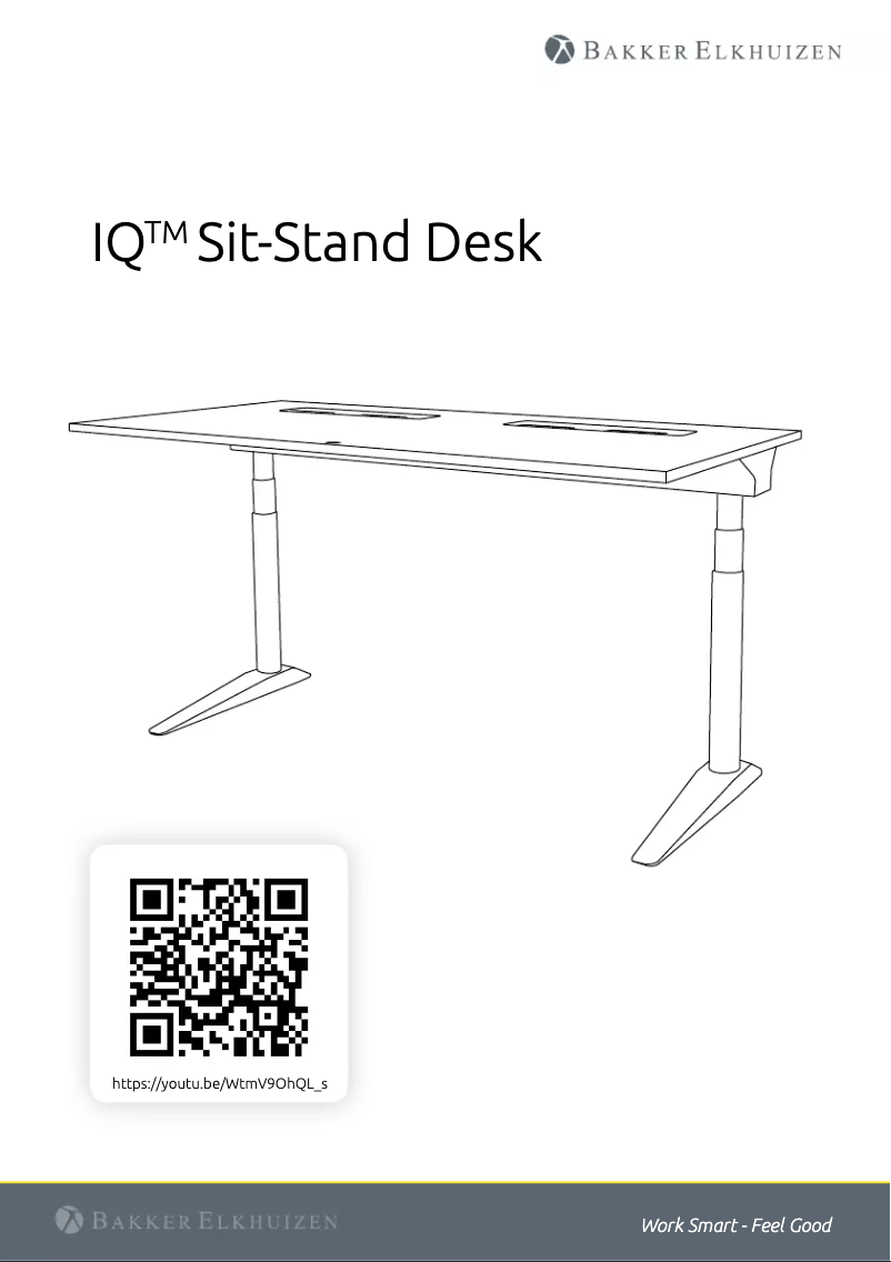 First page image of the manual for IQ Sit-Stand Desk