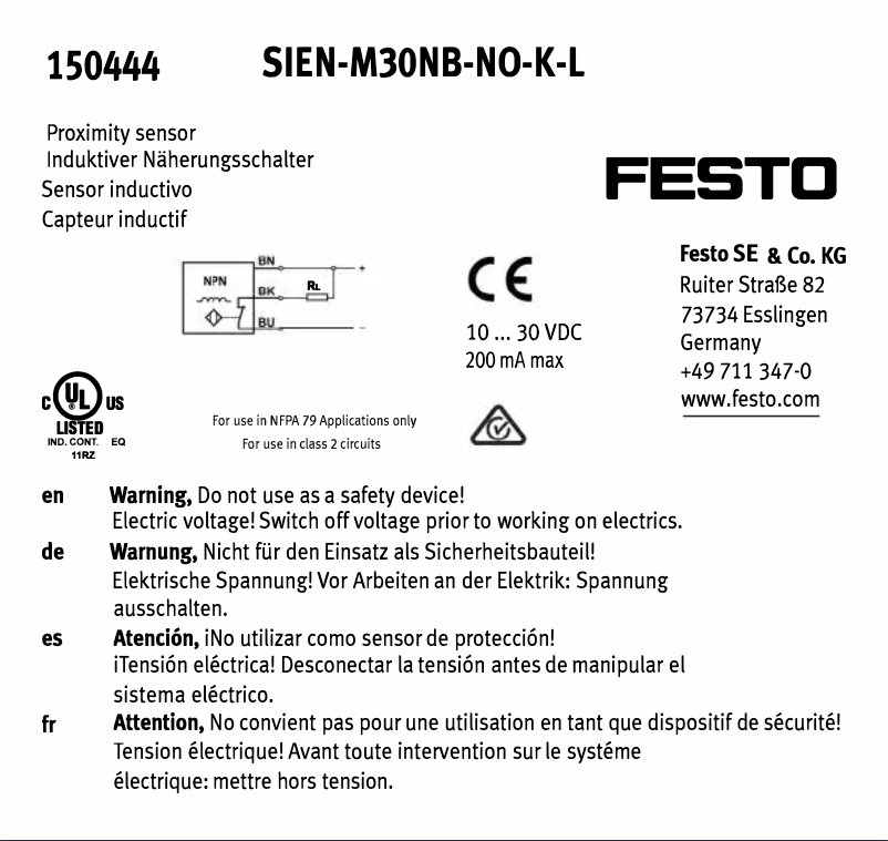 First page image of the manual for SIEN-M30NB-NO-K-L