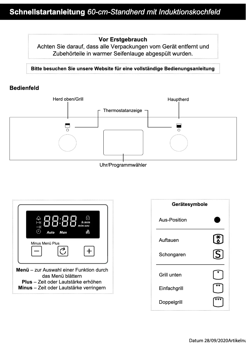 Page 1 of the manual User Manual Belling Cookcentre 60 Ei