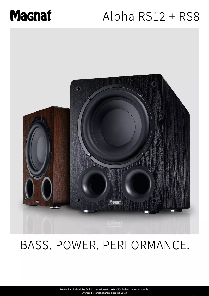 Page 1 of the manual Technical Sheet Magnat Alpha RS8