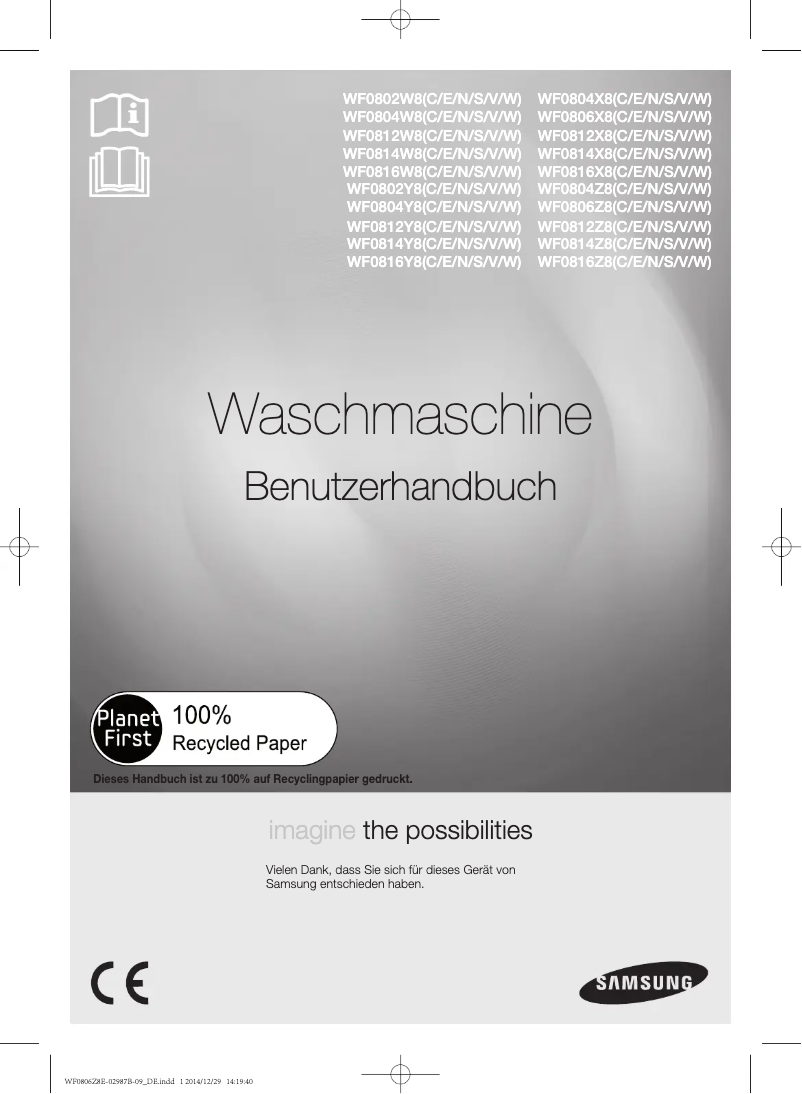 Page 1 of the manual User Manual Samsung WF0806Z8W/XEN