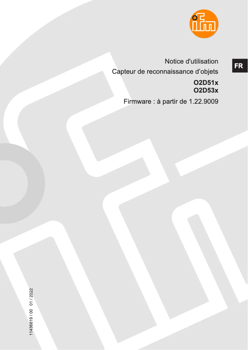 Page 1 of the manual User Manual IFM O2D514