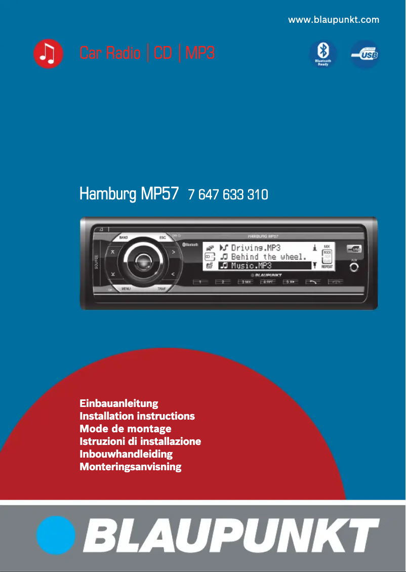 Page 1 de la notice Manuel utilisateur Blaupunkt Hamburg MP57
