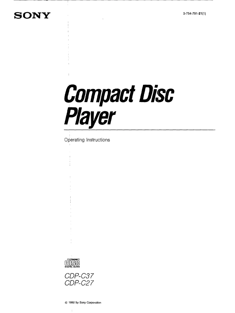 First page image of the manual for CDP-C27