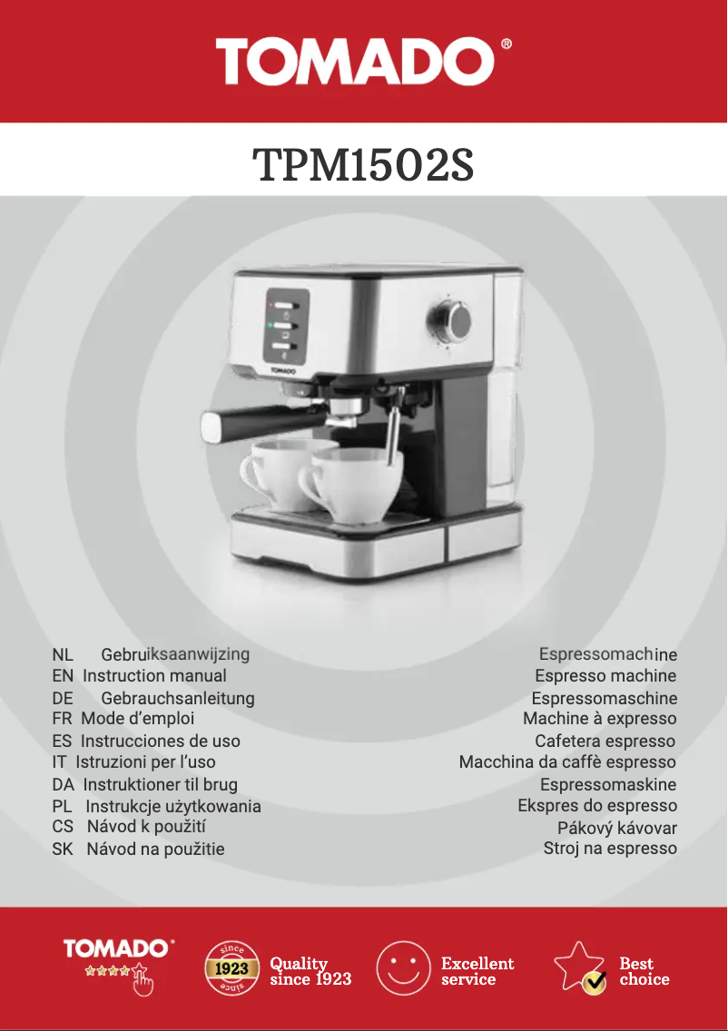 First page image of the manual for TPM1502S