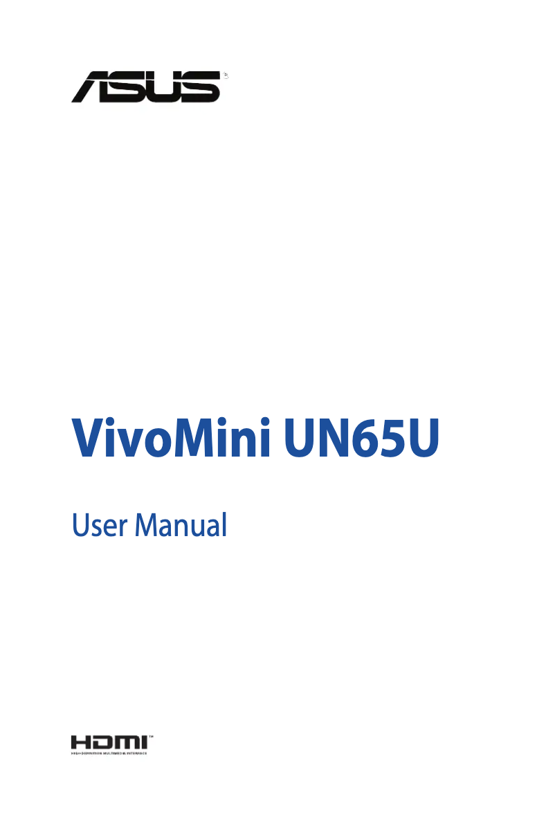First page image of the manual for VivoMini UN65U