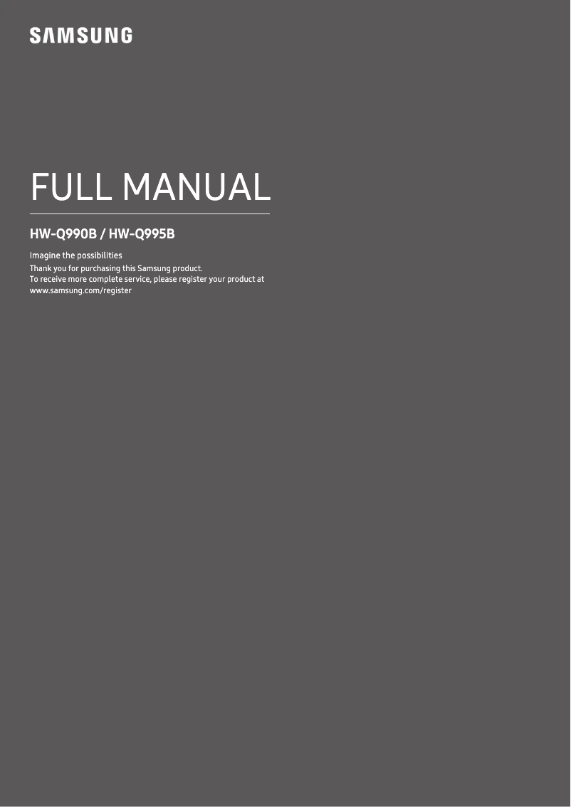 First page image of the manual for HW-Q990B
