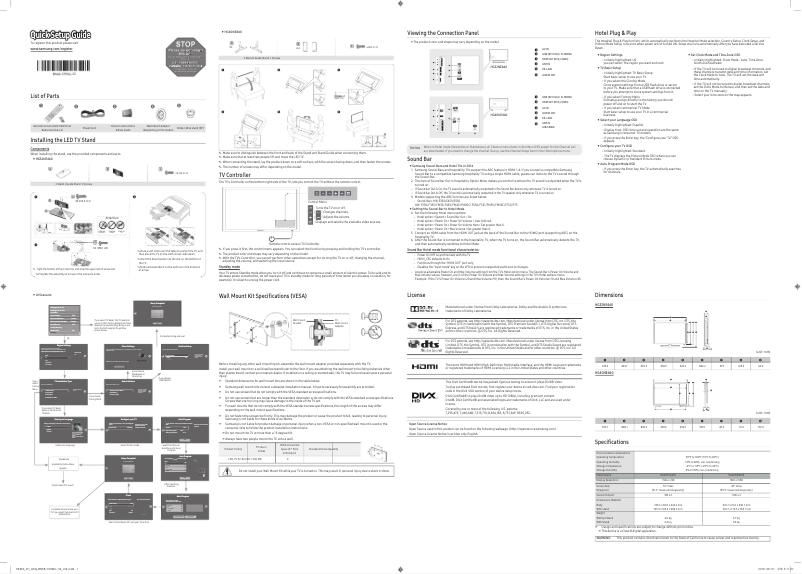 First page image of the manual for HG32NE460SFXZA
