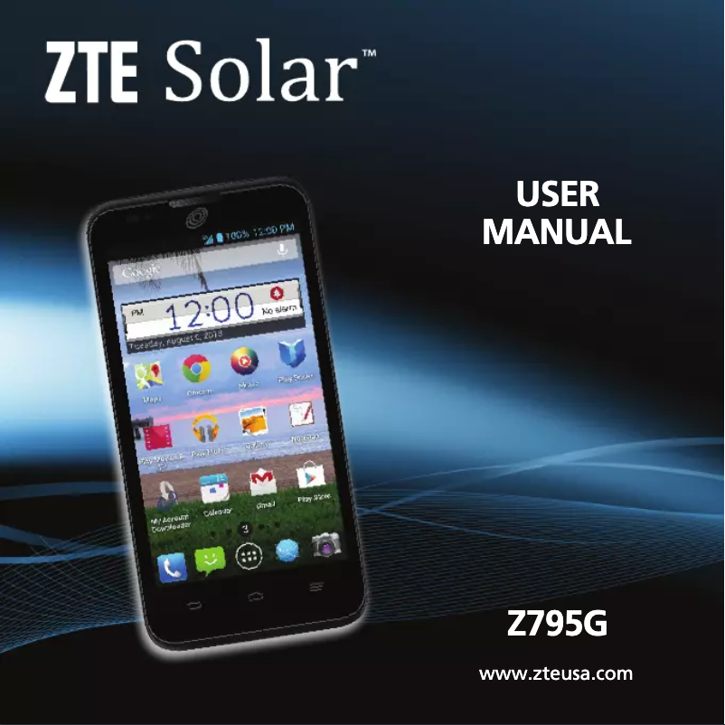 Page 1 of the manual User Manual ZTE Solar Z795G