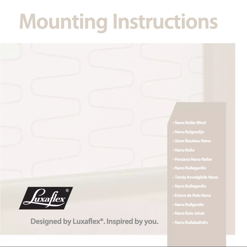 Page 1 of the manual User Manual Luxaflex Nano