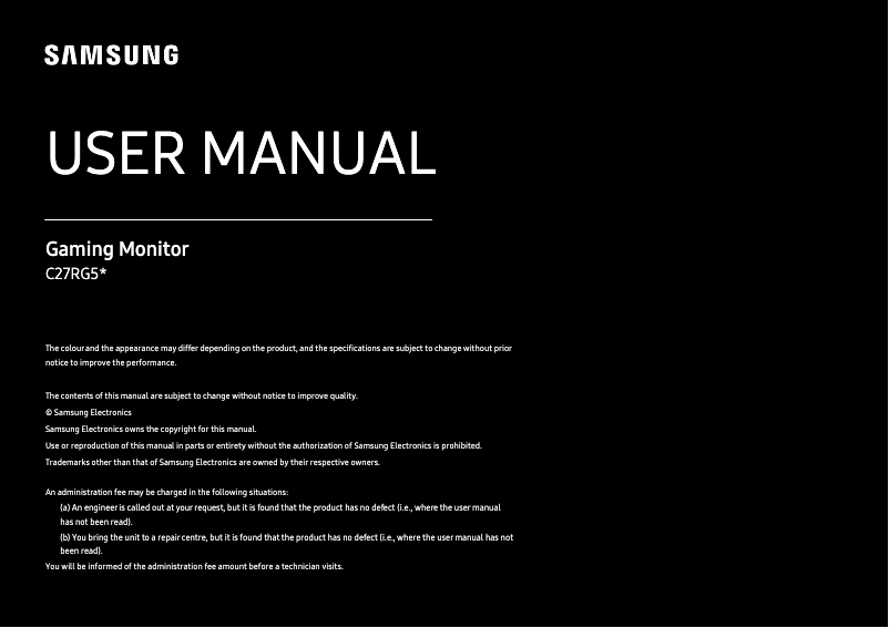 First page image of the manual for C27RG50FQE
