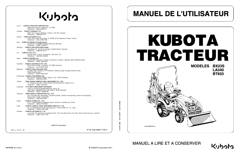 First page image of the manual for LA340