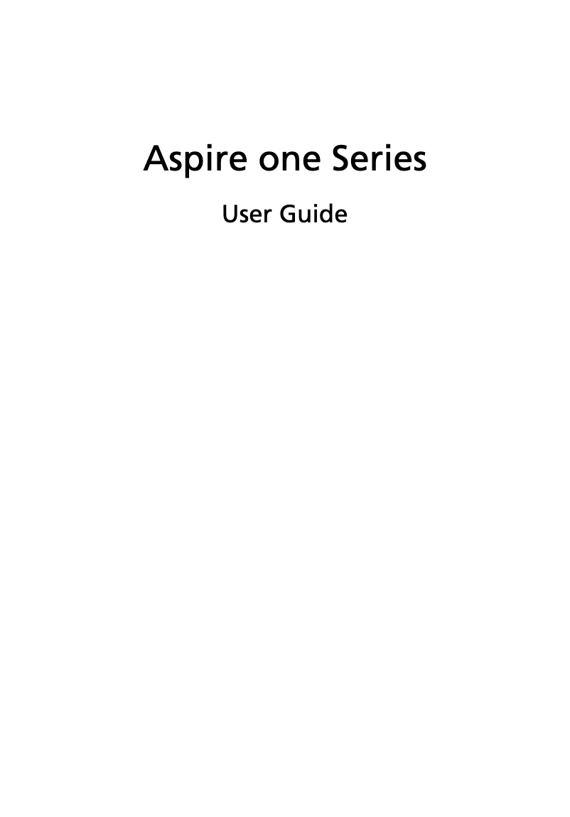 First page image of the manual for Aspire One 751