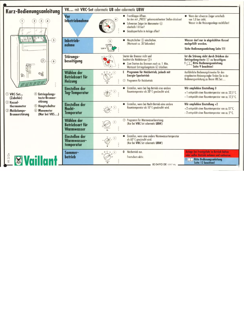 First page image of the manual for VK