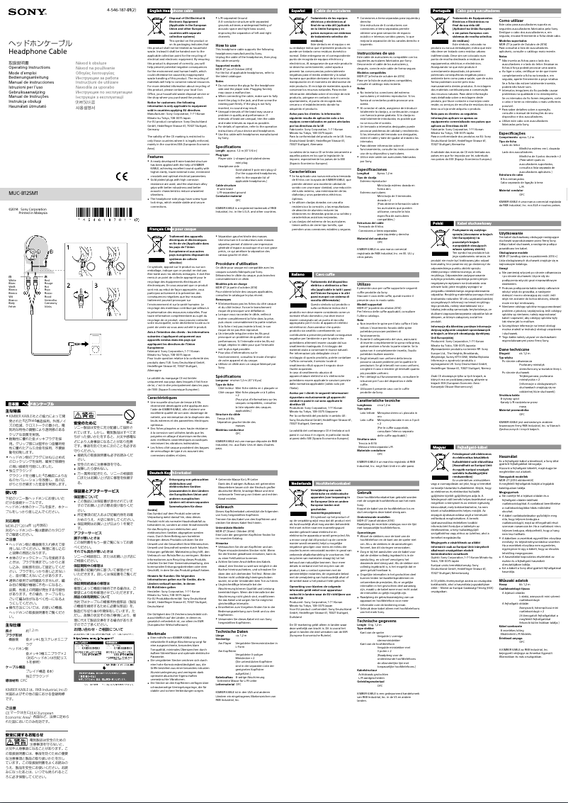 Page 1 of the manual User Manual Sony MUC-B12SM1