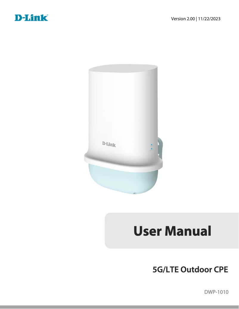 First page image of the manual for DWP-1010