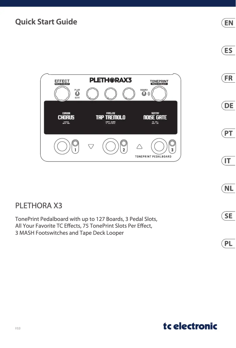 Page 1 of the manual User Manual TC Electronic Plethora X3