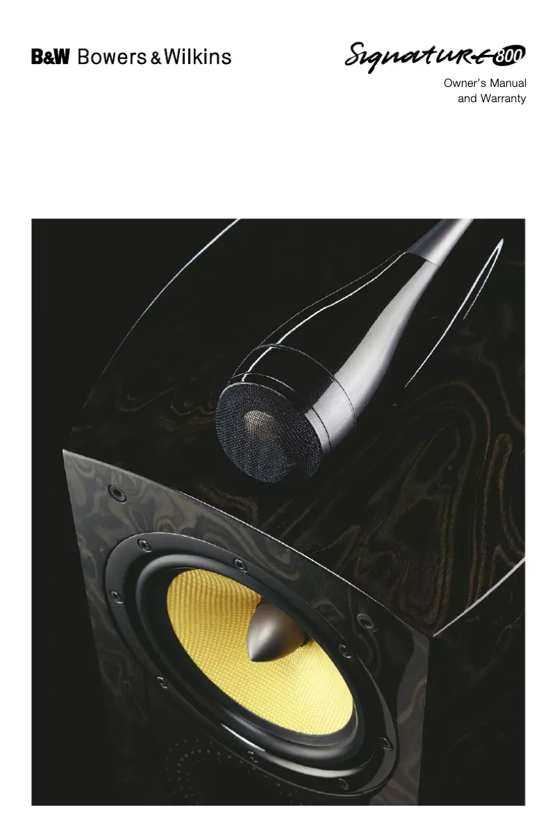 Page 1 of the manual User Manual Bowers & Wilkins Signature 800