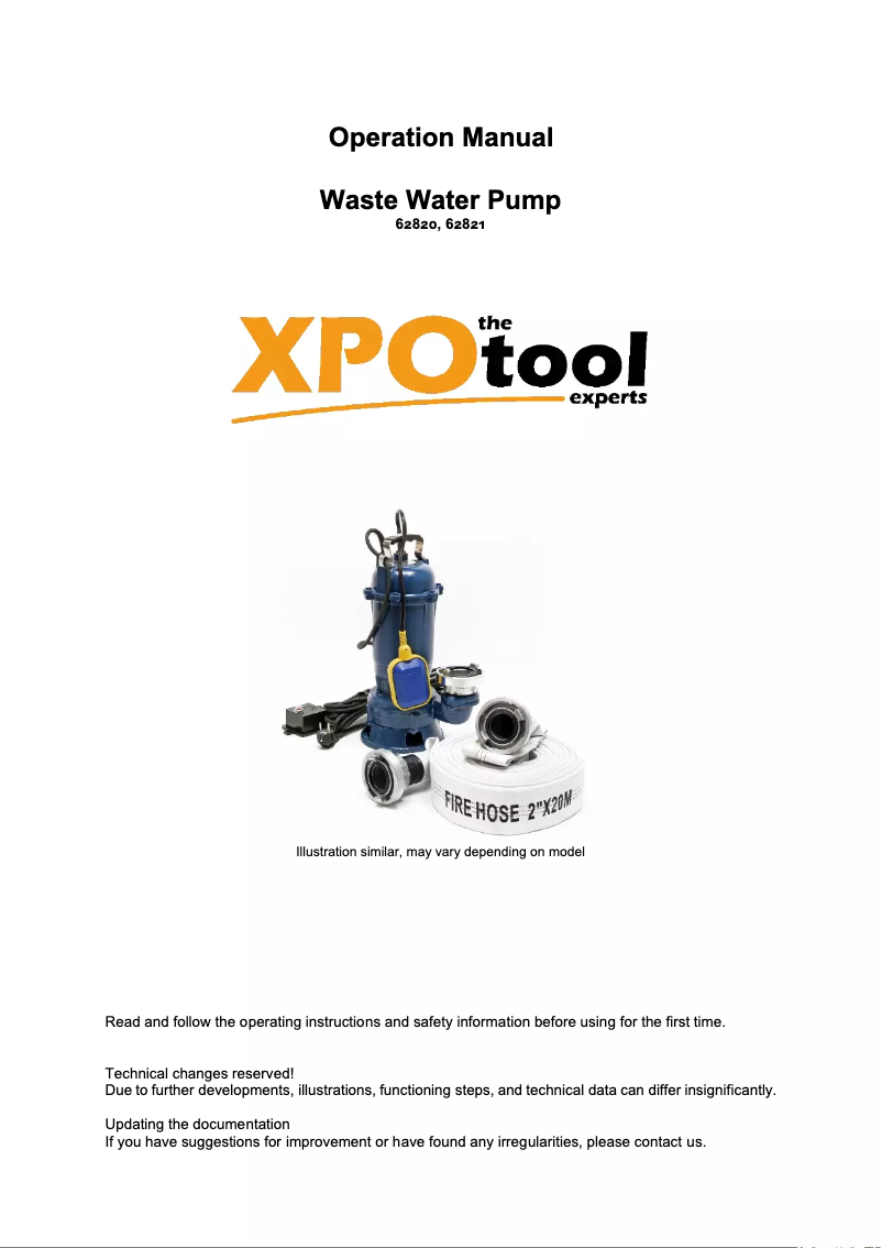 First page image of the manual for 62821