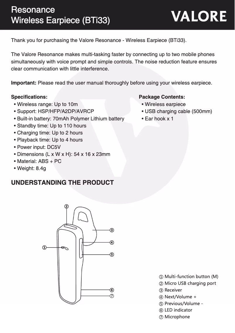 First page image of the manual for BTi33