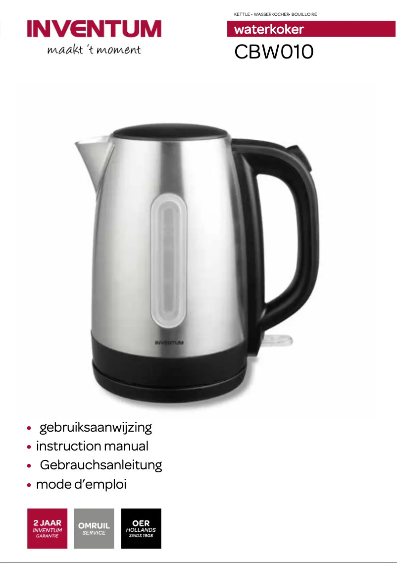 First page image of the manual for CBW010