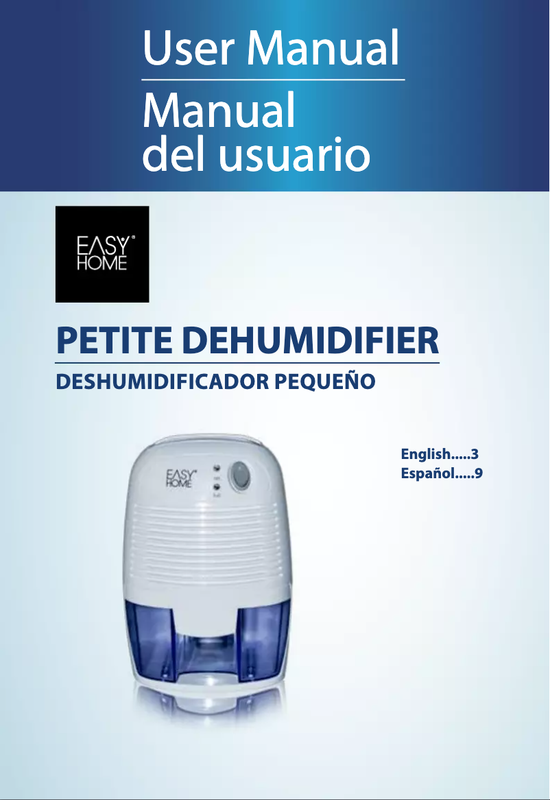 Page 1 of the manual User Manual Easy Home Petite Dehumidifier MD-818