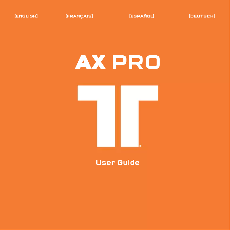 First page image of the manual for AX Pro