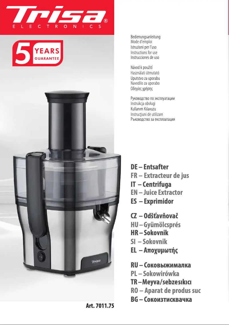 First page image of the manual for Pure Juice 7011.75