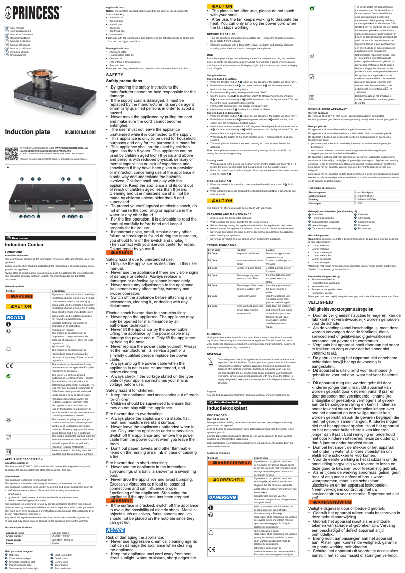 Page 1 of the manual User Manual Princess 303011