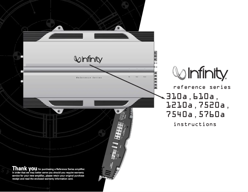 Page 1 de la notice Manuel utilisateur Infinity Reference 310a