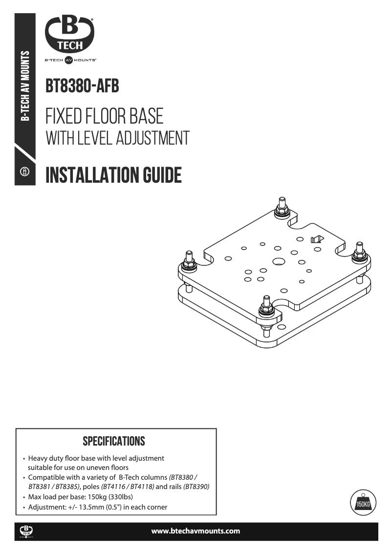 Page 1 of the manual User Manual B-Tech BT8380-AFB