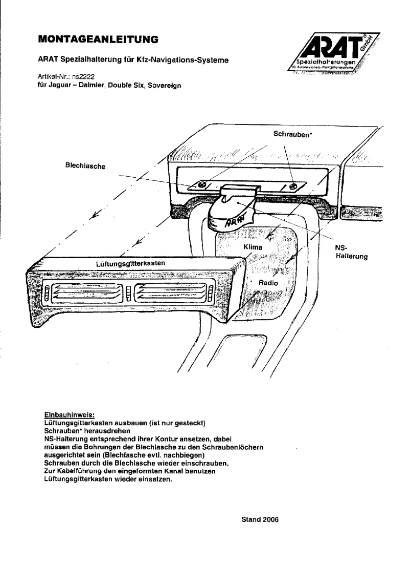 Page 1 of the manual User Manual Arat NS2222