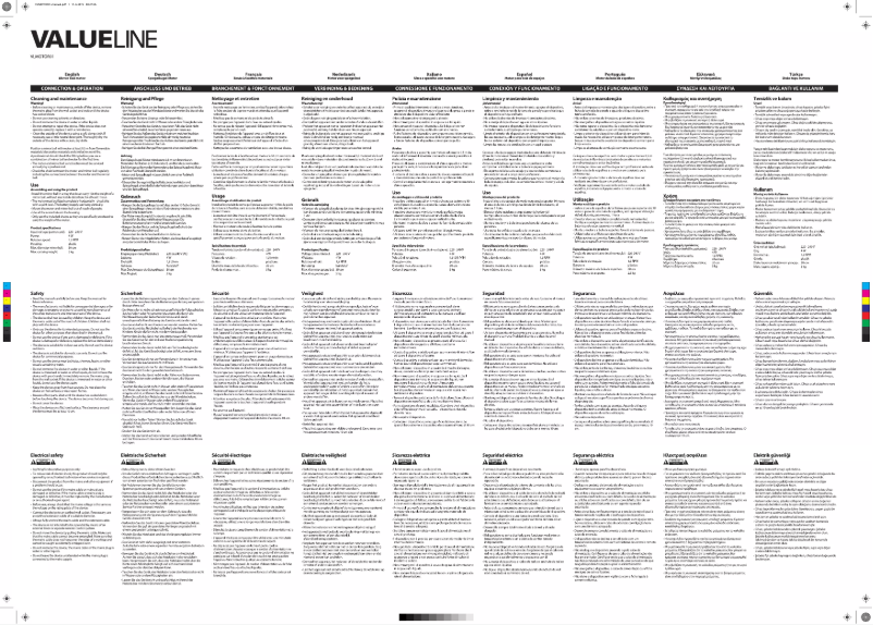 Page 1 of the manual User Manual Valueline VLMOTOR01