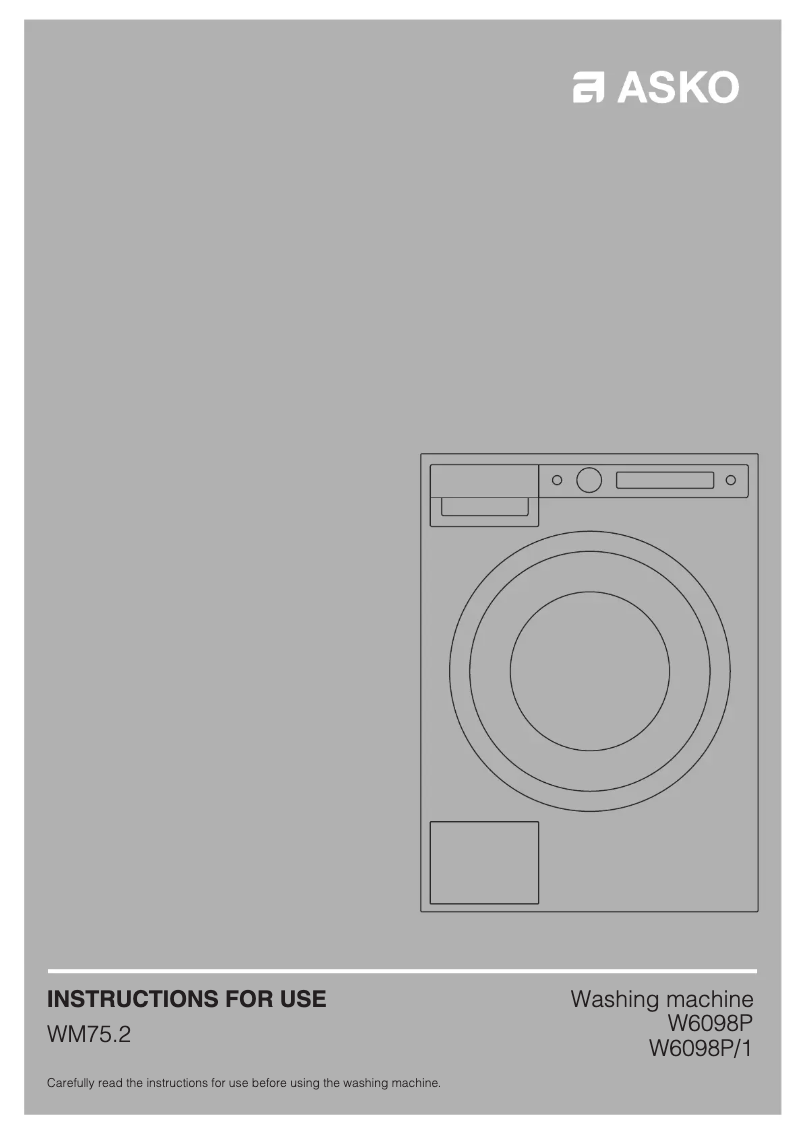 Page 1 of the manual User Manual Asko W6098P.W