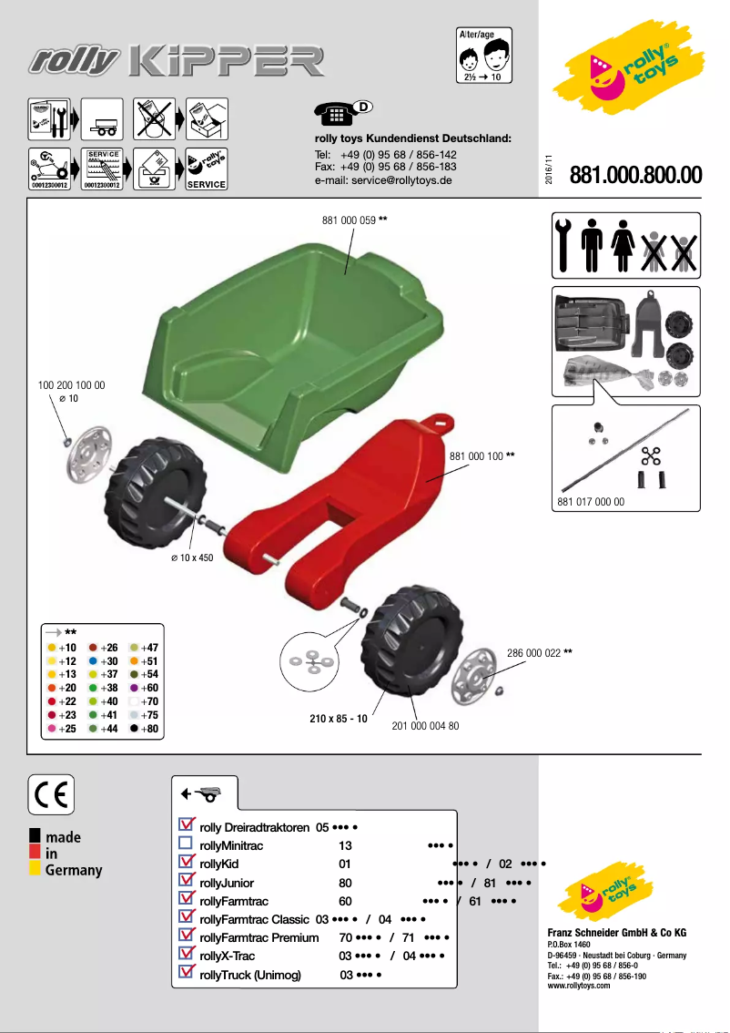 Page 1 of the manual User Manual Rolly Toys Rolly Kipper II