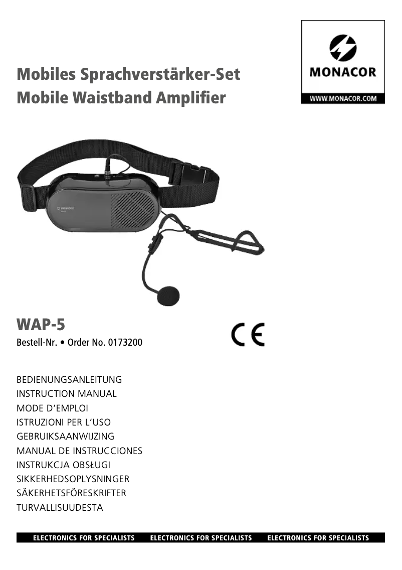 First page image of the manual for WAP-5