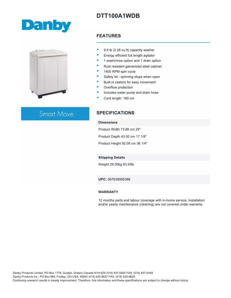 First page image of the manual for DTT100A1