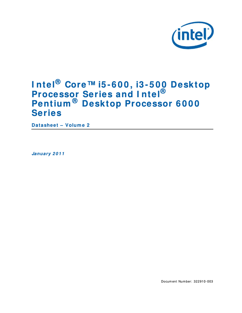 First page image of the manual for Intel Pentium B940