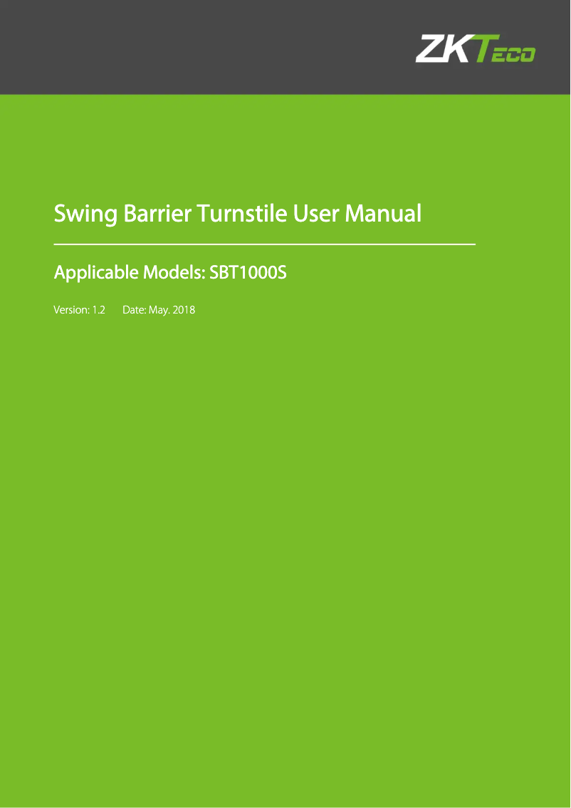 Image de la première page du manuel de l'appareil SBT1011S