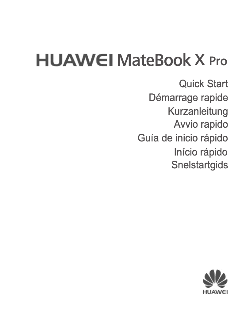 Page 1 of the manual Quick Start Guide Huawei MateBook X Pro
