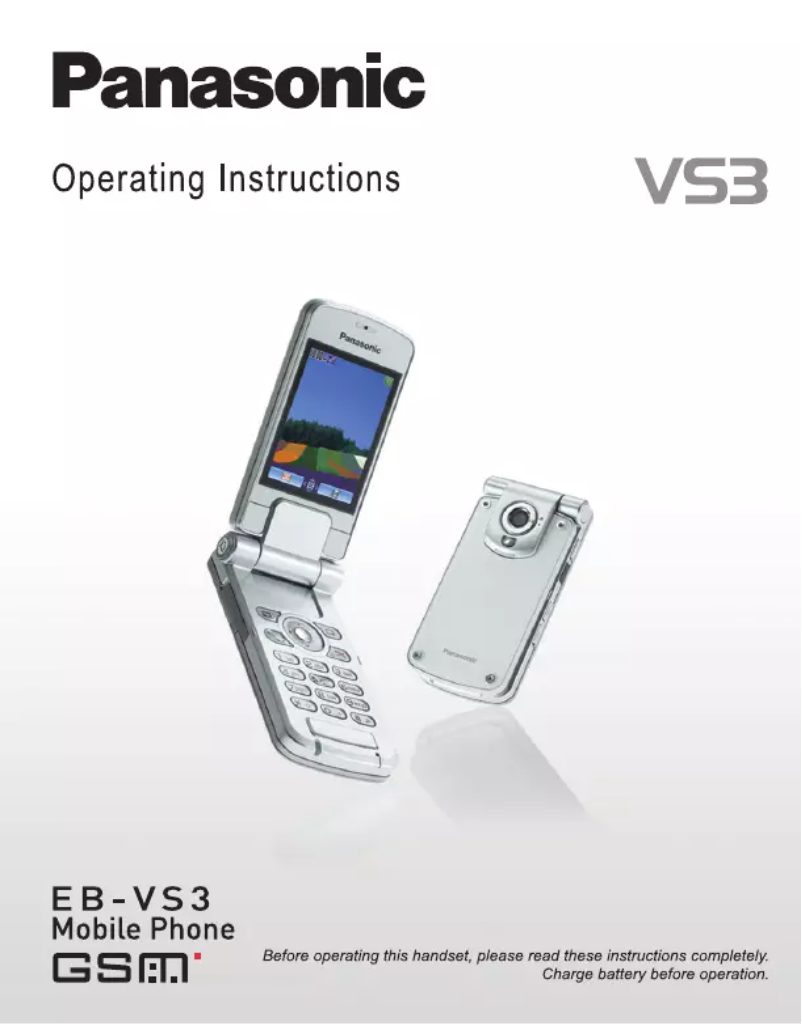 First page image of the manual for VS3