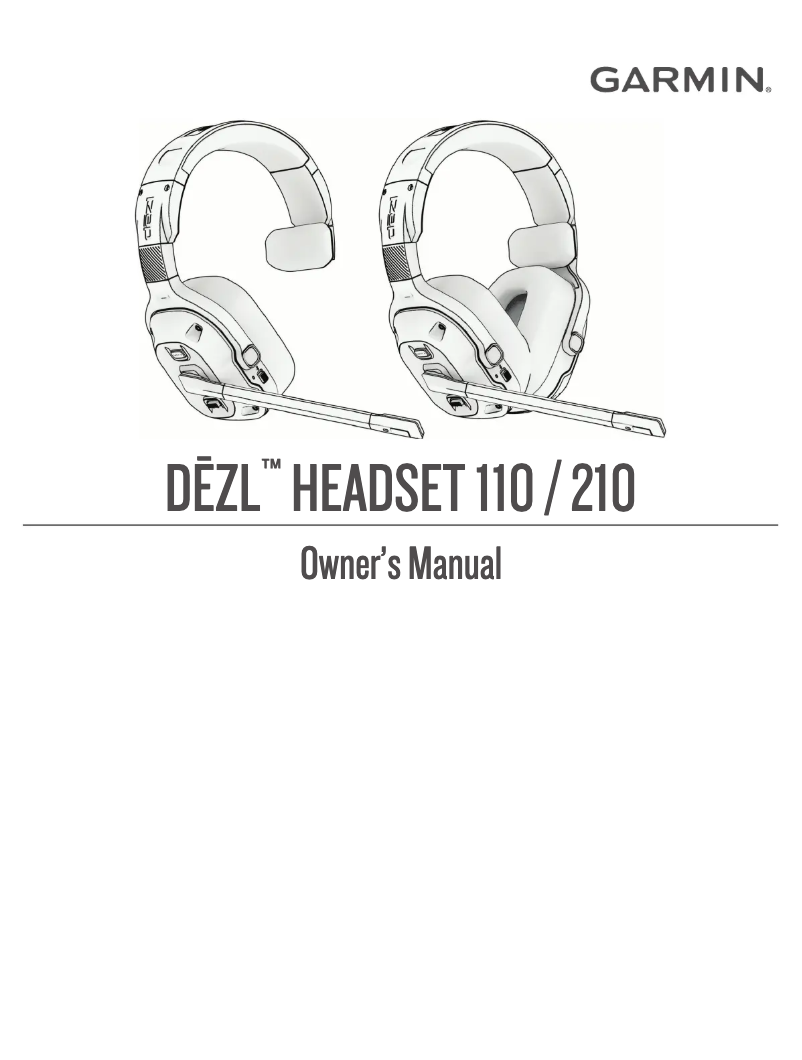 Page 1 of the manual User Manual Garmin dēzl Headset 110