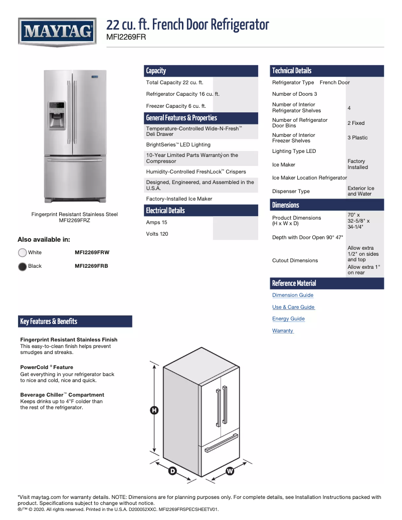 First page image of the manual for MFI2570FEZ
